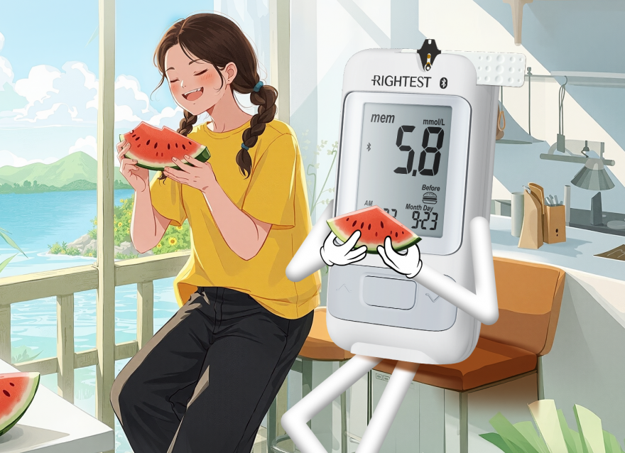 吃瓜群众请注意：先测血糖再吃瓜哟