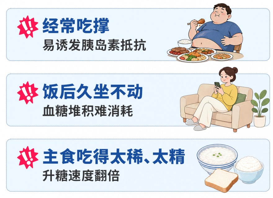 有这3个吃饭习惯的人，餐后血糖更容易失控